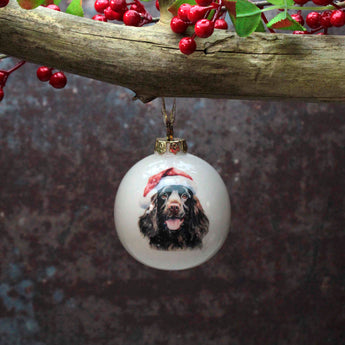 Christmas baubles featuring dogs