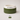 A ceramic spaniel bowl in a two-tone design with a white top band and a  moss green lower body. The word 'ETHEL' is printed in black serif letters on the white band.