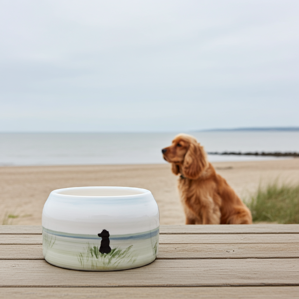 A Summer's Day Handpainted Cocker Spaniel Bowl