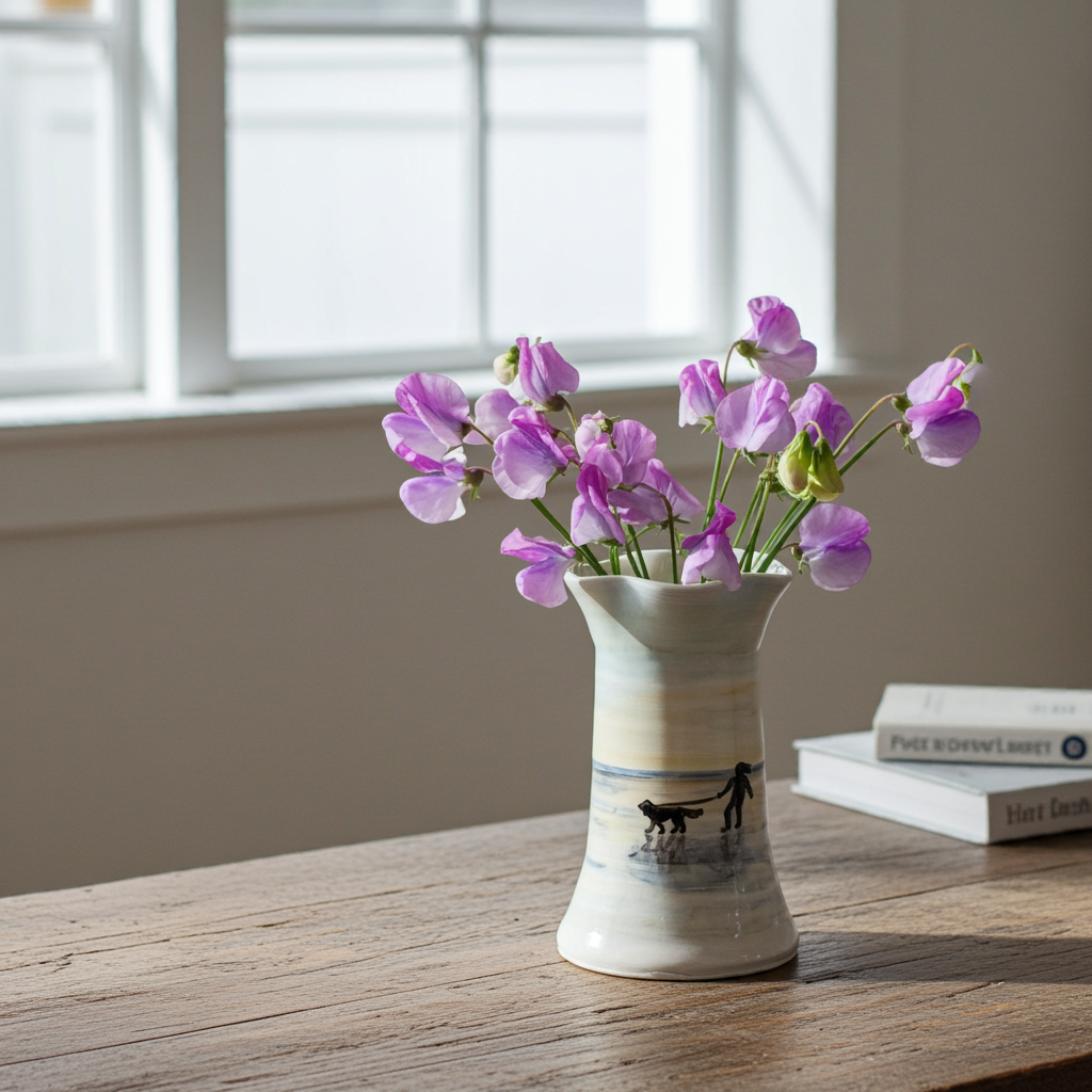 Handmade Vase – Walk by the Shore (One of a Kind)